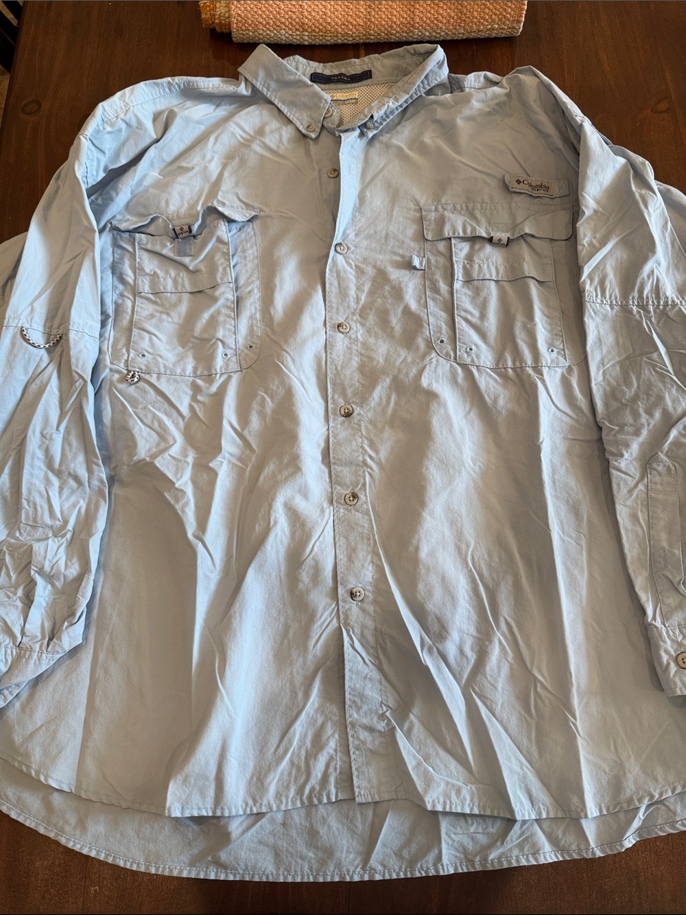 Columbia Light Blue Long-Sleeve Outdoor Button Shirt